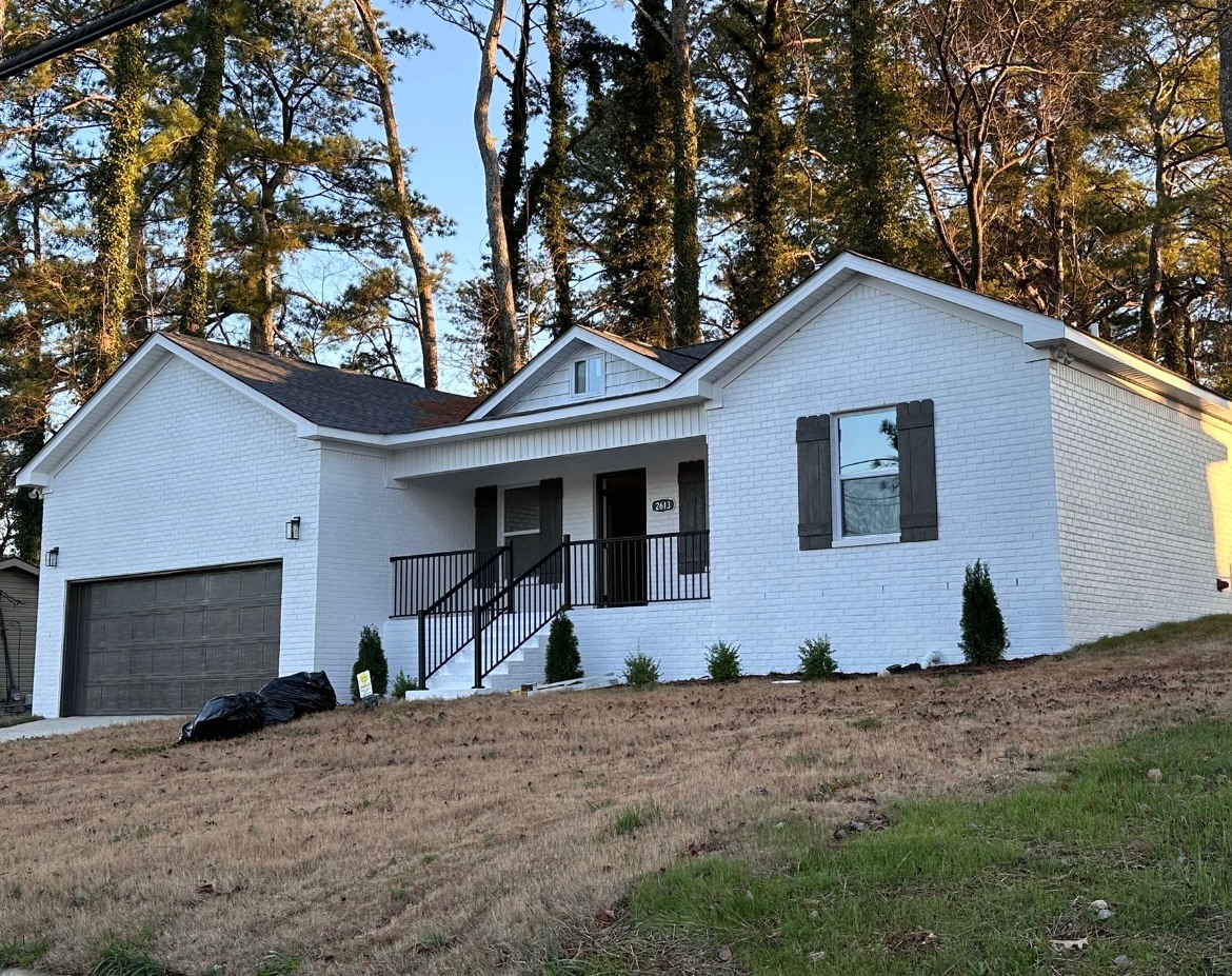 Completed home at Hilltop Terrace in Huntsville, Alabama.